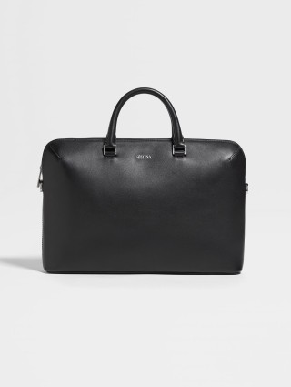 Черная деловая сумка ZEGNA кожаная: фото - Invogue
