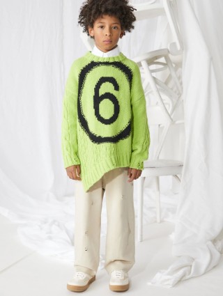 Зелений светр MM6 MAISON MARGIELA KIDS : фото 1 - Invogue