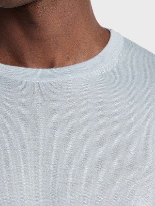 Светло-голубой свитер Zegna из бленда шелка и кашемира: фото 3 - Invogue