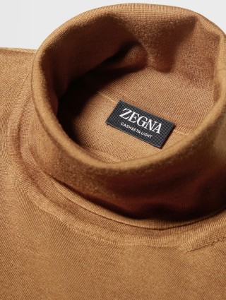 Бежева водолазка ZEGNA з кашеміру та шовку: фото 3 - Invogue