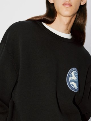 Черный свитер KENZO с длинным рукавом из хлопка: фото 3 - Invogue