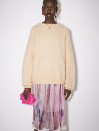 Бежевый свитер Acne Studios свободного кроя: фото 1 - Invogue