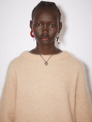 Бежевый свитер Acne Studios свободного кроя: фото 3 - Invogue