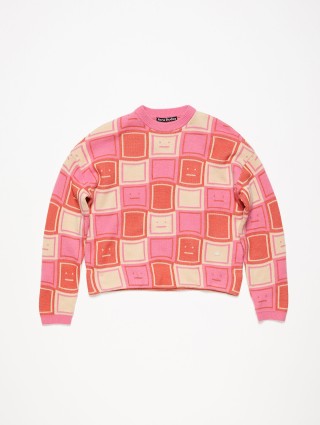 Помаранчевий светр Acne Studios жакардовий: фото - Invogue