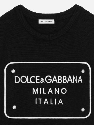 Черный пуловер Dolce&Gabbana с логотипом: фото 3 - Invogue
