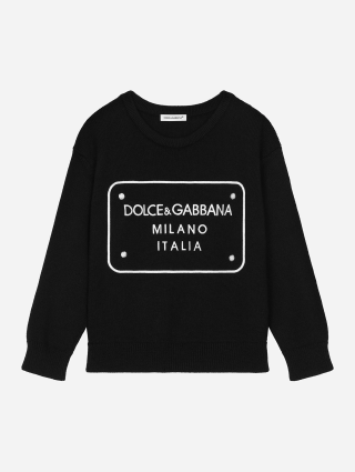Черный пуловер Dolce&Gabbana с логотипом: фото - Invogue