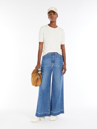 Кремовая футболка WEEKEND MAX MARA из шелка и хлопка: фото 1 - Invogue