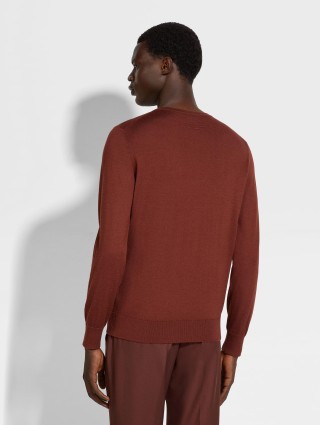 Темно-червоний светр ZEGNA з кашеміру та шовку: фото 2 - Invogue