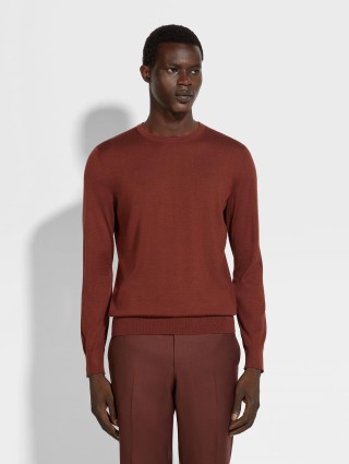 Темно-червоний светр ZEGNA з кашеміру та шовку: фото 3 - Invogue