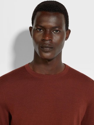 Темно-червоний светр ZEGNA з кашеміру та шовку: фото 4 - Invogue