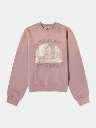 Фиолетовый свитшот Acne Studios с принтом: фото - Invogue