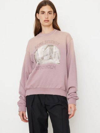 Фиолетовый свитшот Acne Studios с принтом: фото 1 - Invogue