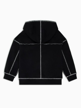 Черное худи EMPORIO ARMANI с контрастным логотипом: фото 2 - Invogue