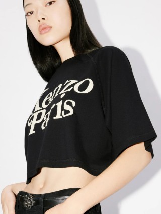 Укорочений чорний топ KENZO: фото 3 - Invogue