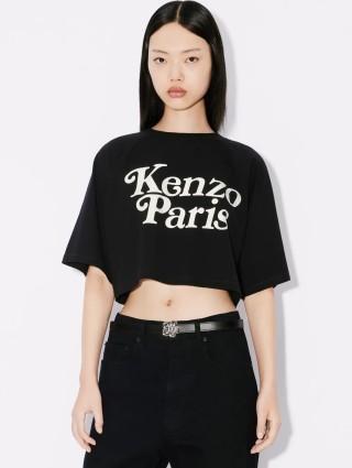Укорочений чорний топ KENZO: фото 1 - Invogue