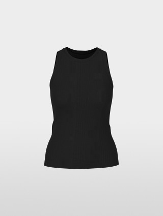 Черный топ Marc Cain из эластичной вискозы: фото - Invogue