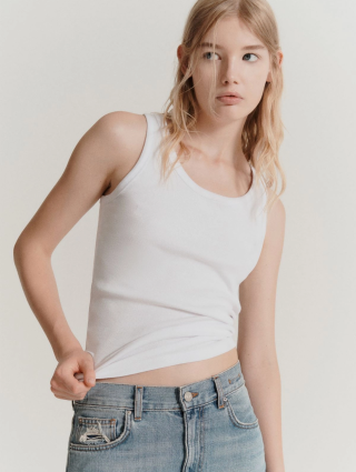 Белый топ Marella из эластичного хлопка: фото 3 - Invogue
