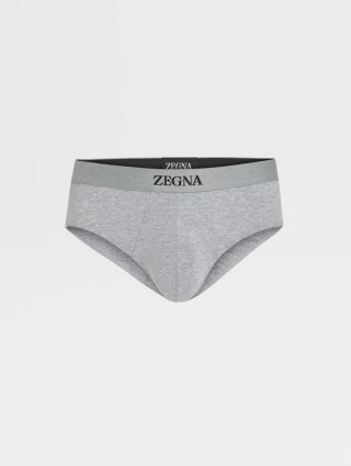 Сірі труси-бріфи ZEGNA з логотипом: фото - Invogue