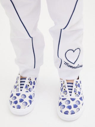 Білі кеди MONNALISA з принтом з серцями: фото 2 - Invogue