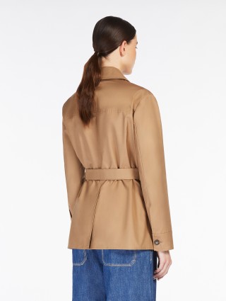 Темно-бежевая куртка Max Mara из смеси хлопка: фото 3 - Invogue
