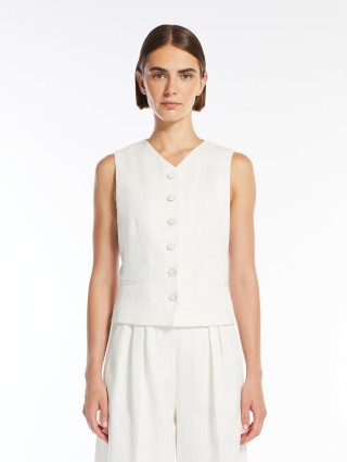 Белый жилет Max Mara из жаккардового трикотажа: фото 2 - Invogue