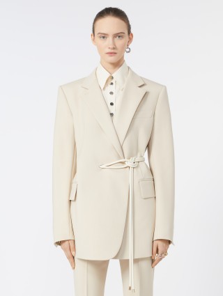 Бежевий жакет SPORTMAX з поясом: фото 2 - Invogue