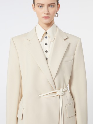 Бежевий жакет SPORTMAX з поясом: фото 4 - Invogue
