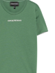 Зеленая футболка EMPORIO ARMANI KIDS с логотипом : фото 2 - Invogue