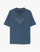 Синя футболка EMPORIO ARMANI KIDS з логотипом: фото - Invogue
