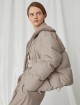 Сірий пуховик Marella з трикотажним коміром: фото 3 - Invogue