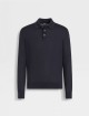 Темно-синее поло ZEGNA из кашемира и шелка: фото - Invogue