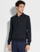 Темно-синее поло ZEGNA из кашемира и шелка: фото 1 - Invogue
