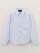 Голубая рубашка EMPORIO ARMANI KIDS из хлопка: фото - Invogue
