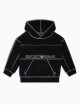 Черное худи EMPORIO ARMANI с контрастным логотипом: фото Черное худи EMPORIO ARMANI с контрастным логотипом: фото - Invogue