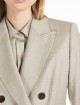 Бежевый двубортный жакет Max Mara из шерсти с карманами: фото 3 - Invogue